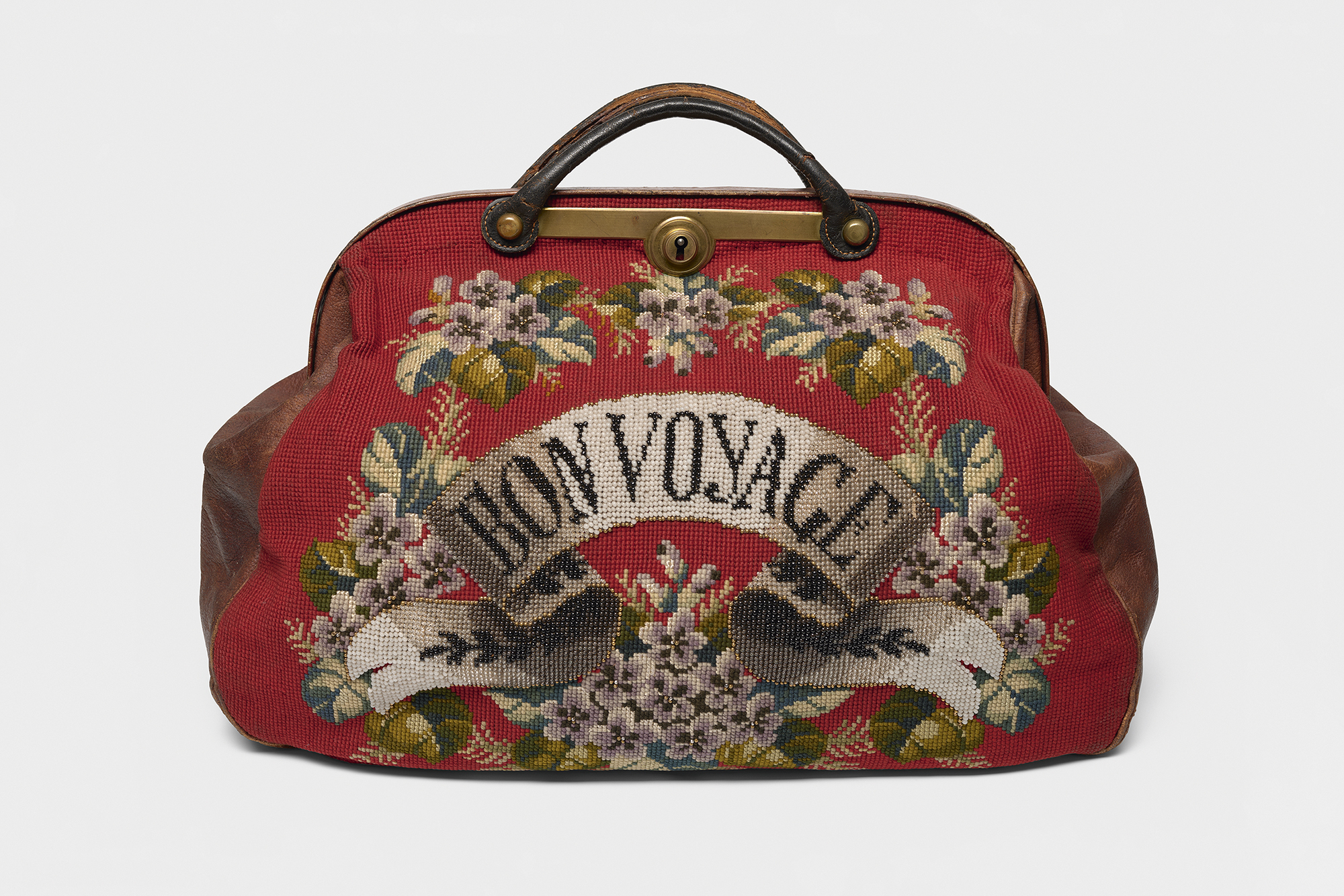 Reisetasche, Bon Voyage, Europa, 2. Hälfte des 19. Jh. , Credit: © Deutsches Ledermuseum, M. Url 